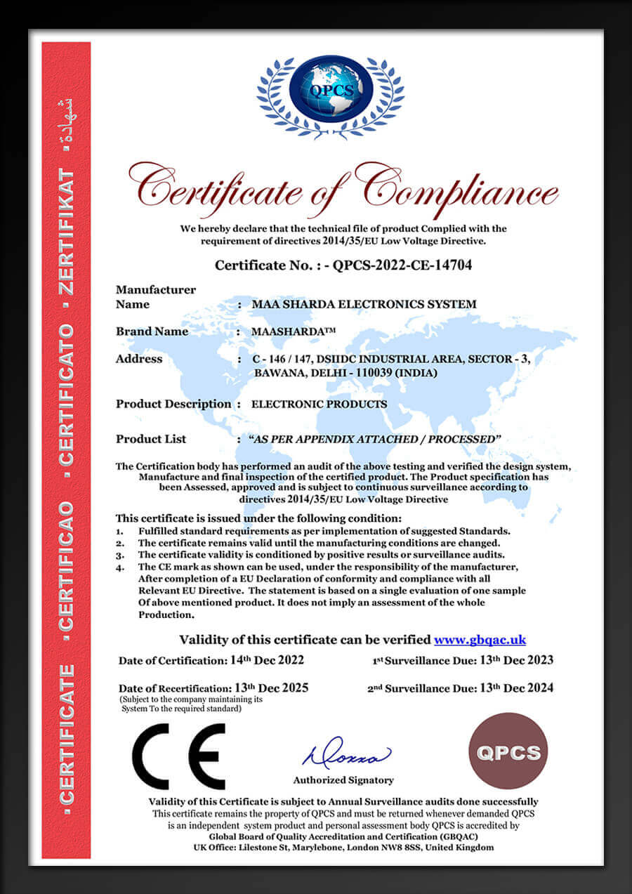 Certificate of Compliance MAASHARDA